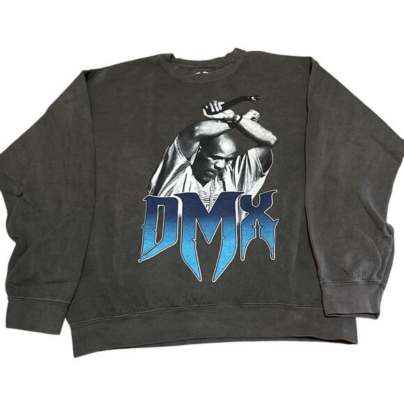 Merch Traffic Faded Black DMX Crew Neck Pullover Sweatshirt Size Medium New - Picture 1 of 3